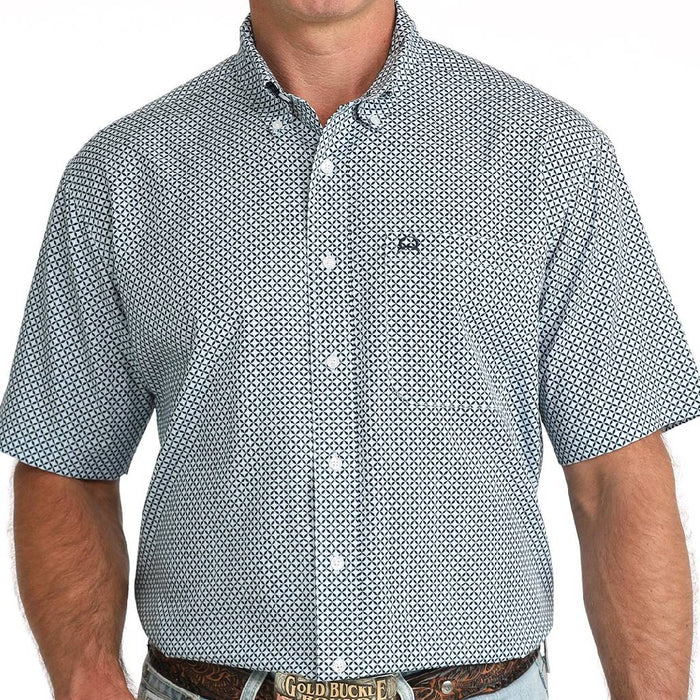 Cinch Men's Arenaflex Geo Light Blue Button Down Shirt