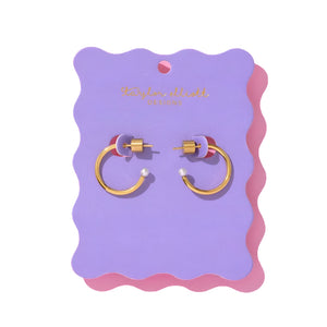 Alexis Small Gold Hoop w/Pearl Tip Earrings WOMEN - Accessories - Jewelry - Earrings Taylor Elliott Designs