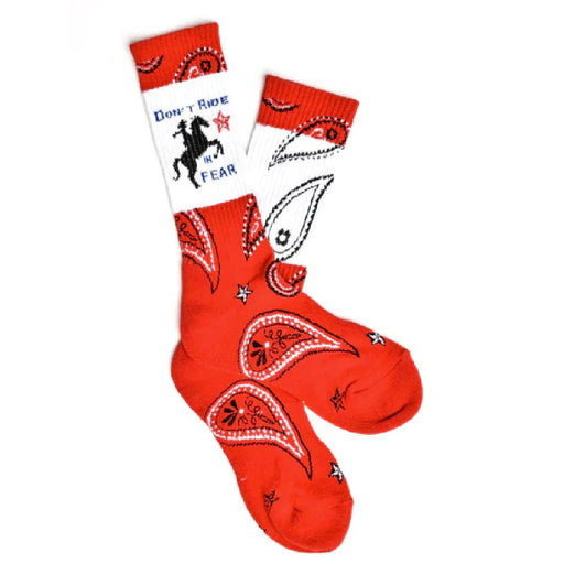 Lucky Chuck Don't Ride in Fear Crew Socks WOMEN - Clothing - Intimates & Hosiery Lucky Chuck   