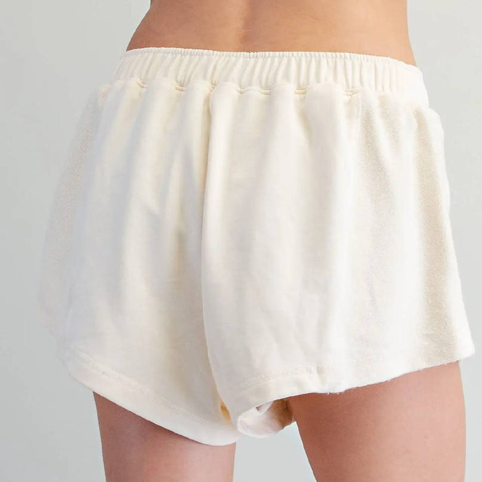 Bone Washed Boot Embroidered Shorts