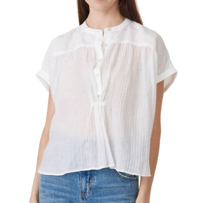 Half Placket Top White