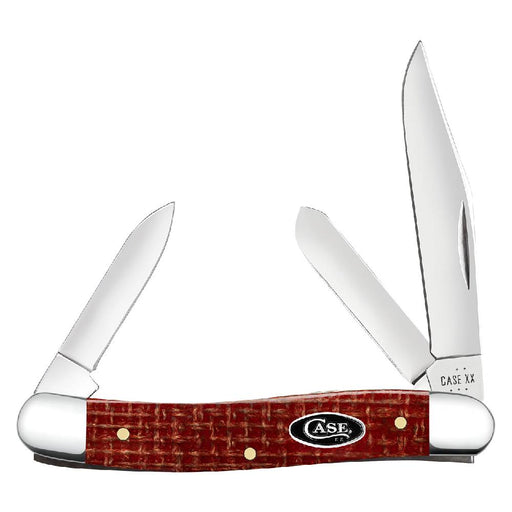 Case Medium Stockman - Dark Red Burlap Micarta Knives W.R. Case