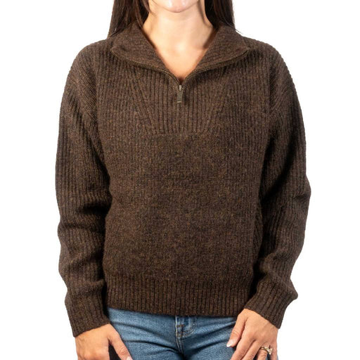 Quincy Zip Chocolate Knit Sweater WOMEN - Clothing - Tops - Long Sleeved Rhythm