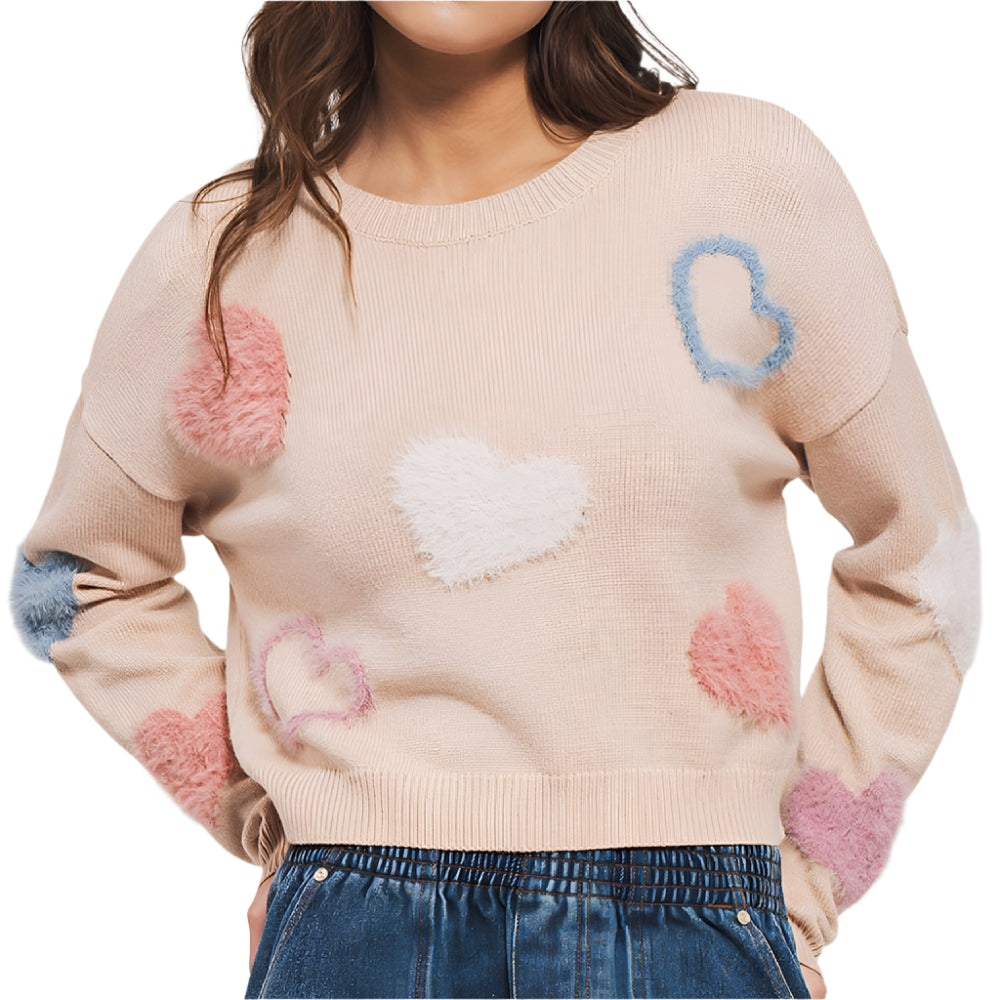 Heart of Fuzz Sweater WOMEN - Clothing - Sweaters & Cardigans Urban Daizy