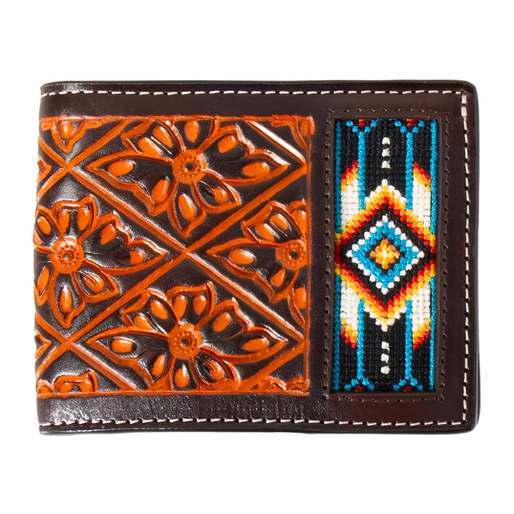 3D Floral Hand Tooled Embossed Bifold Wallet MEN - Accessories - Wallets & Money Clips M&F Western Products