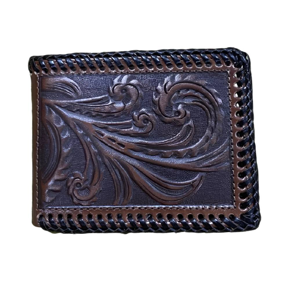 3D Scroll Embossed Edge Lace Bifold Wallet MEN - Accessories - Wallets & Money Clips M&F Western Products