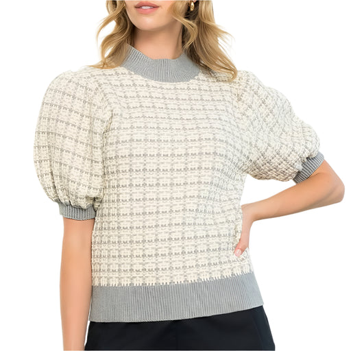 * Balloon Sleeve Knit Top - FINAL SALE WOMEN - Clothing - Tops - Short Sleeved THML Clothing