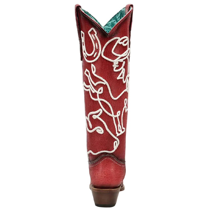 Corral Women's Glow In The Dark Embroidery Tall Red Western Boots