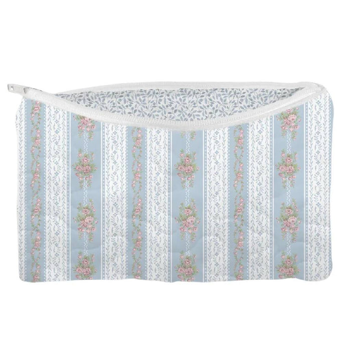 Bella Stripe Blue Small Make Up Bag ACCESSORIES - Luggage & Travel - Cosmetic Bags Ida Mae Home