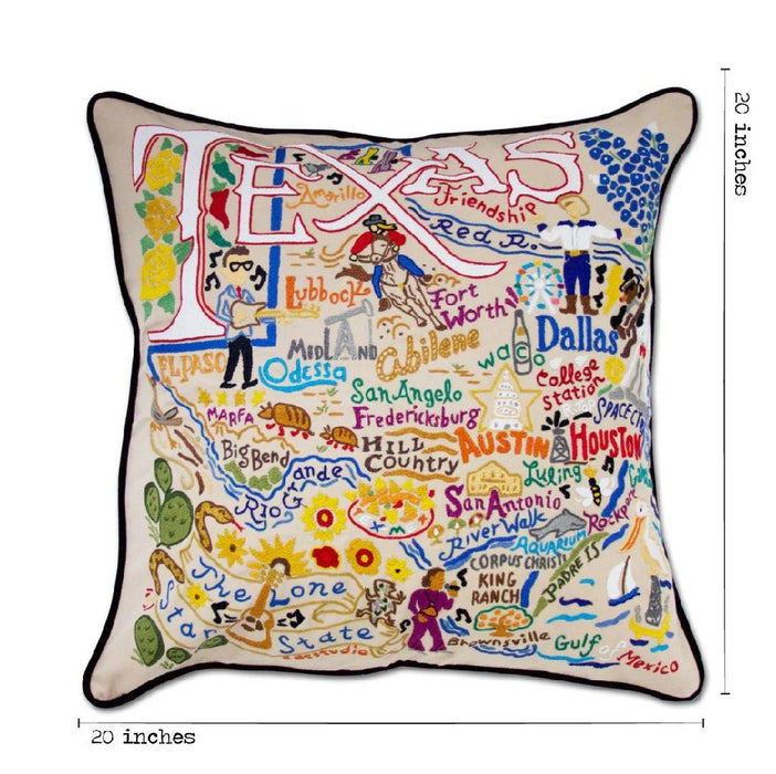 Texas Embroidered Pillow HOME & GIFTS - Home Decor Catstudio