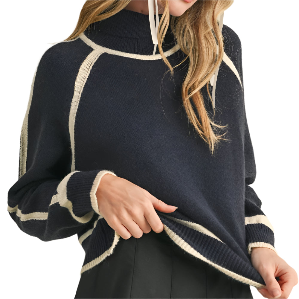 Turtle Neck Sweater - Navy