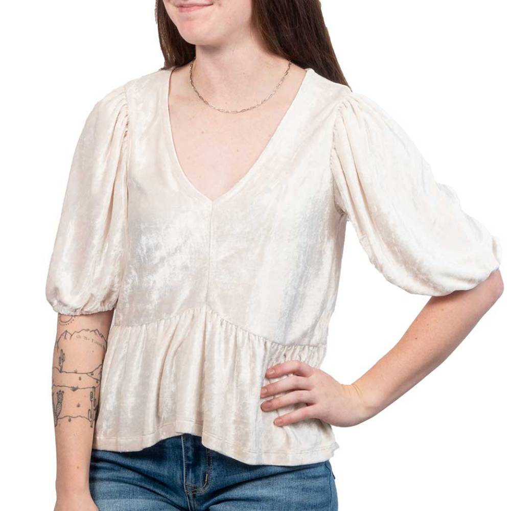 Dylan Velvet Ruffle Top WOMEN - Clothing - Tops - Short Sleeved Dylan