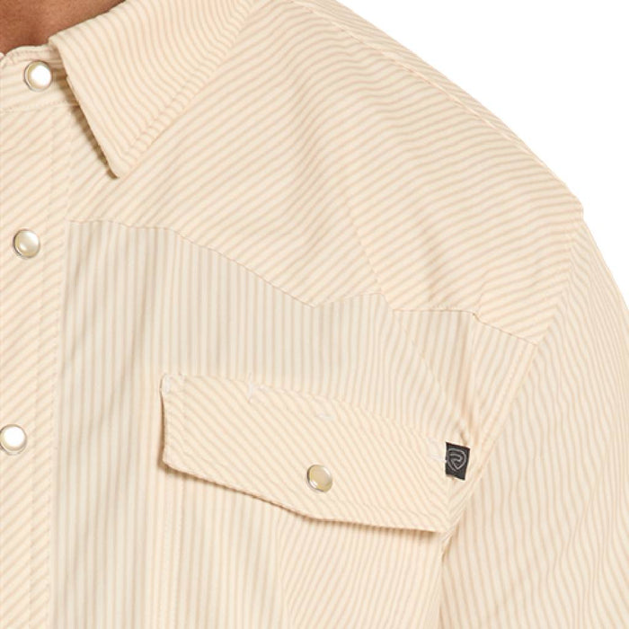 Rock & Roll Men's Tek Core Western Natural Stripe Snap Shirt