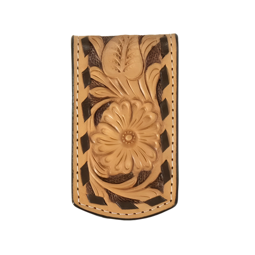 3D Floral Tooled Magnetic Money Clip MEN - Accessories - Wallets & Money Clips M&F Western Products