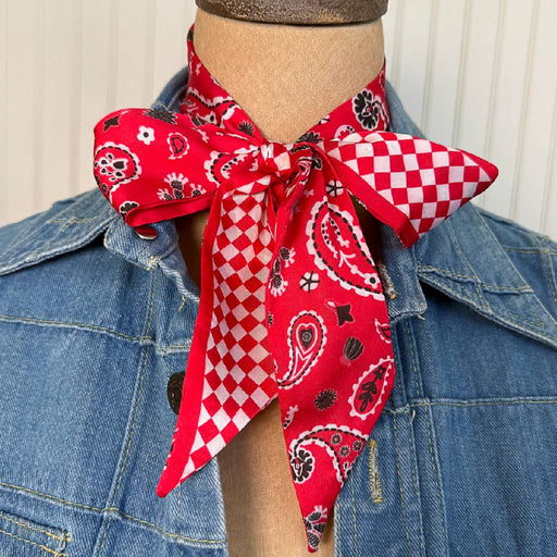 Fringe Scarves "Luck Be A Paisley" Red Twilly ACCESSORIES - Additional Accessories - Wild Rags & Scarves Fringe Scarves