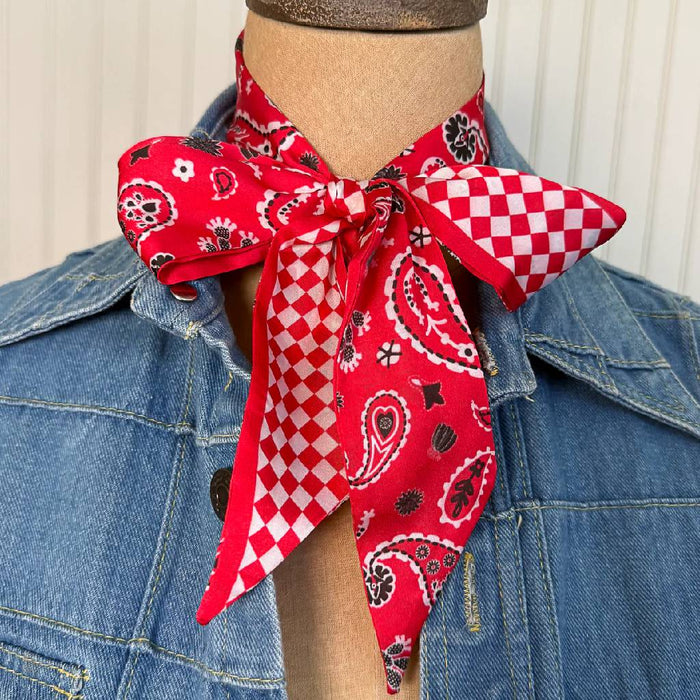 Fringe Scarves "Luck Be A Paisley" Red Twilly ACCESSORIES - Additional Accessories - Wild Rags & Scarves Fringe Scarves