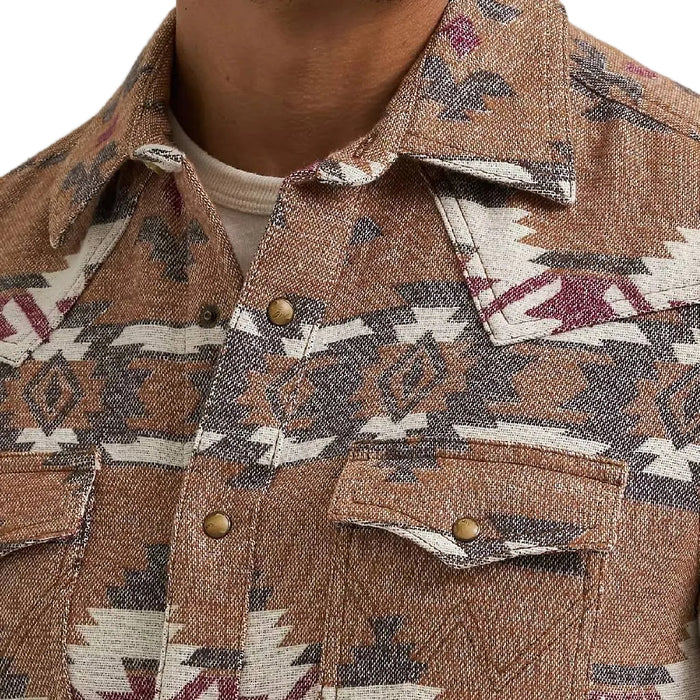 Wrangler Men's Western Retro Jacquard Snap Shirt
