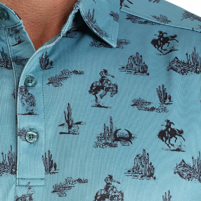 Cinch Men's Arenaflex Teal Polo Shirt