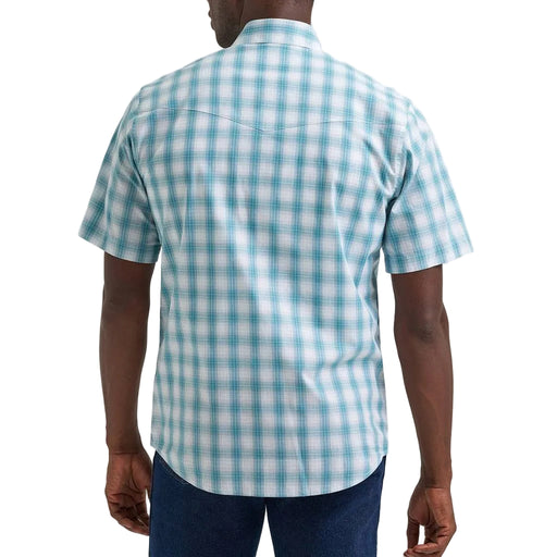 Wrangler Men's Western Turquoise Plaid Snap Shirt MEN - Clothing - Shirts - Short Sleeve Wrangler