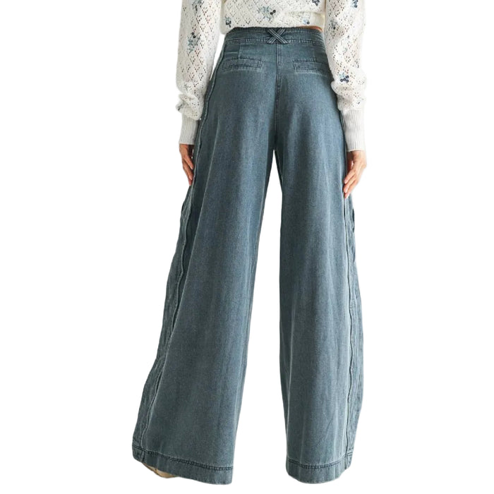 Camellia Wide Leg Stretchy Denim Trouser
