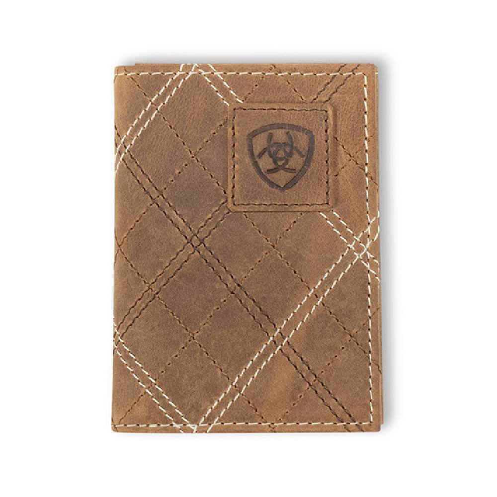 Ariat Cross Stitch Patch Trifold Wallet MEN - Accessories - Wallets & Money Clips M&F Western Products