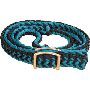 Mustang Braided Barrel Reins Tack - Reins Mustang Teal/Black