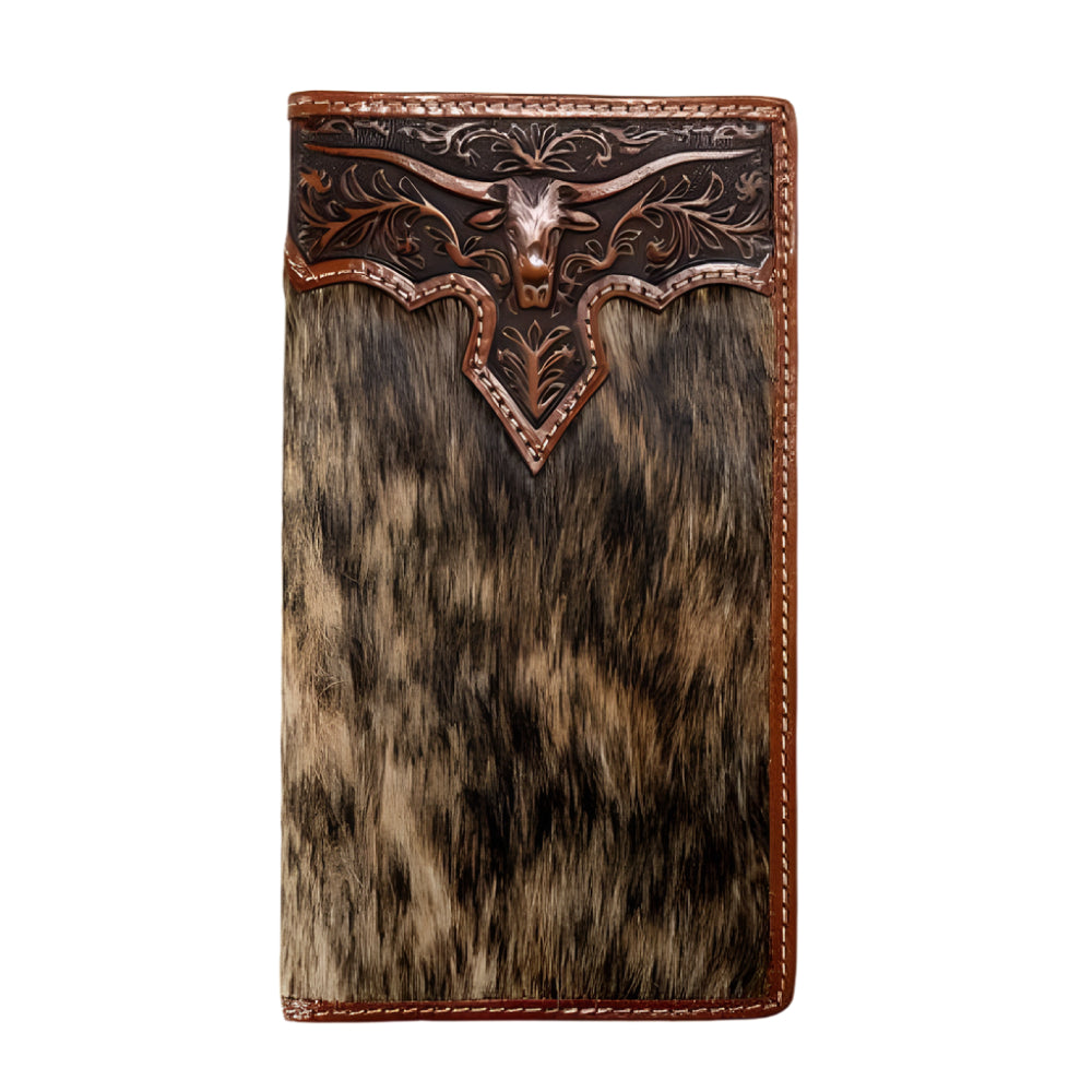 Nocona Calf Hair Longhorn Overlay Rodeo Wallet — Teskeys