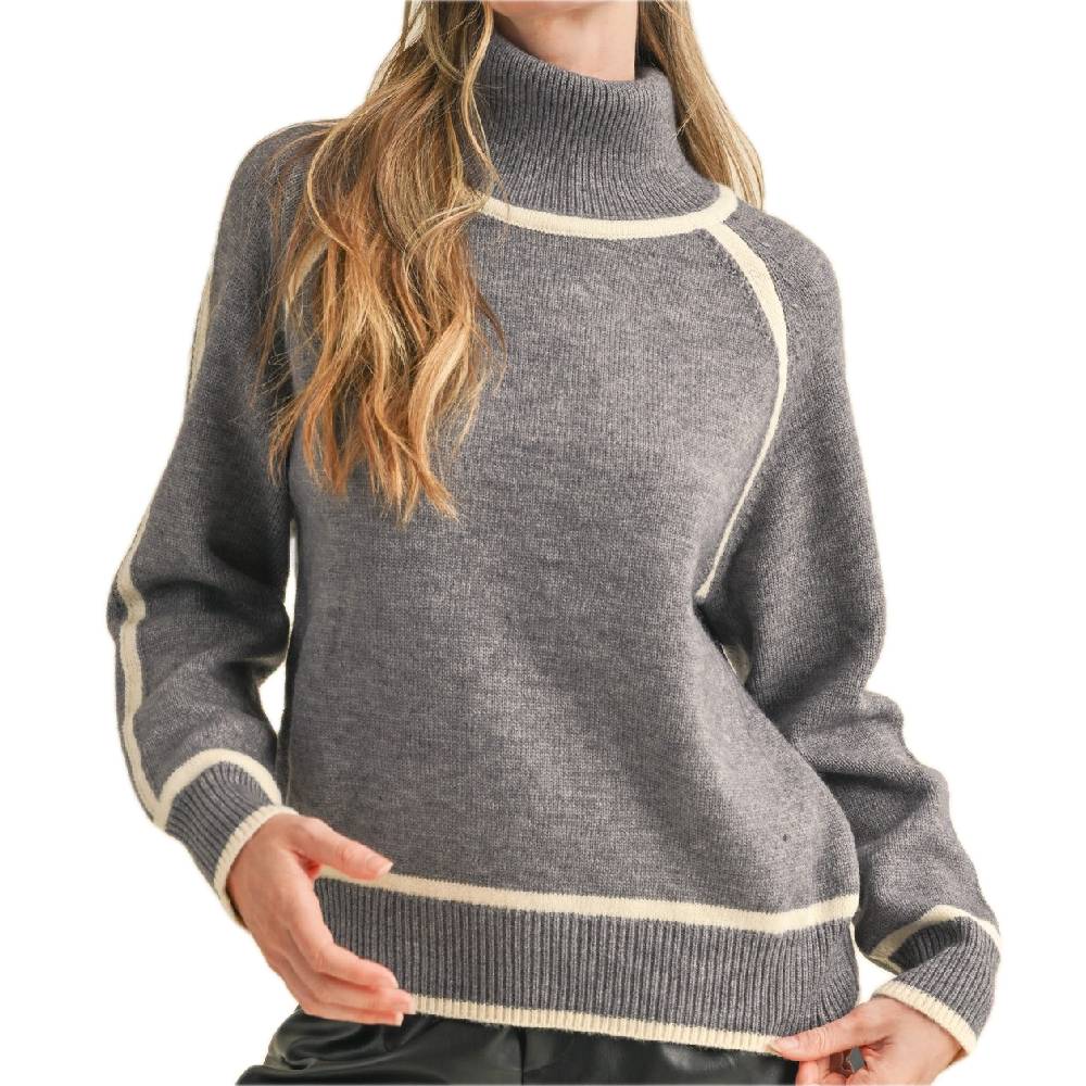 Turtle Neck Sweater - Grey