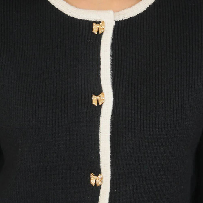 * Bow Button Cardigan - FINAL SALE WOMEN - Clothing - Sweaters & Cardigans THML Clothing
