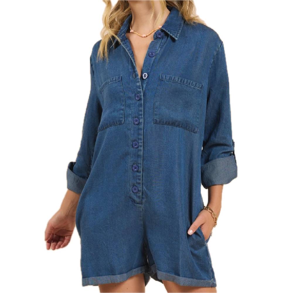 Sadie & Sage Buttoned Romper WOMEN - Clothing - Jumpsuits & Rompers Sadie & Sage