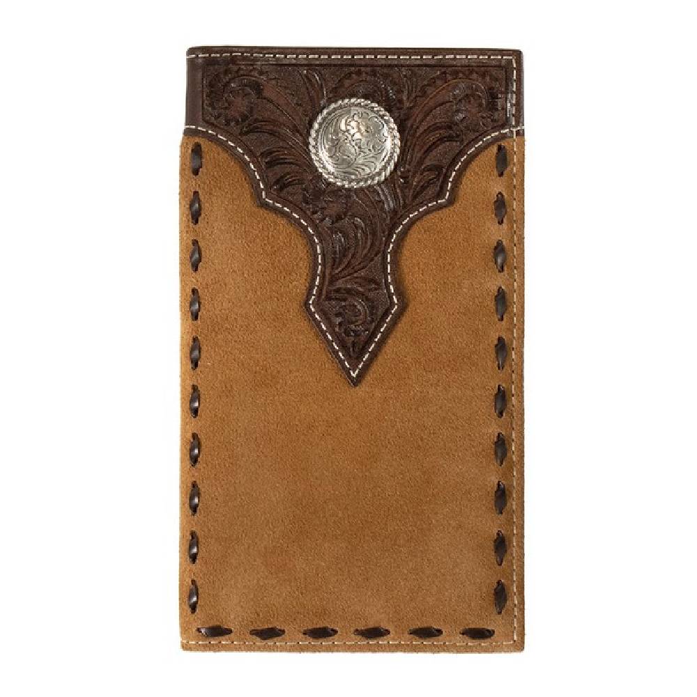 Nocona Floral Overlay Roughout Rodeo Wallet MEN - Accessories - Wallets & Money Clips M&F Western Products