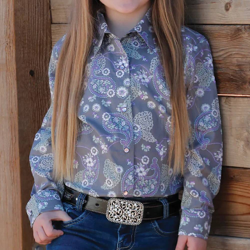 Cruel Girl's Paisley Snap Shirt KIDS - Girls - Clothing - Tops - Long Sleeve Tops Cruel Denim