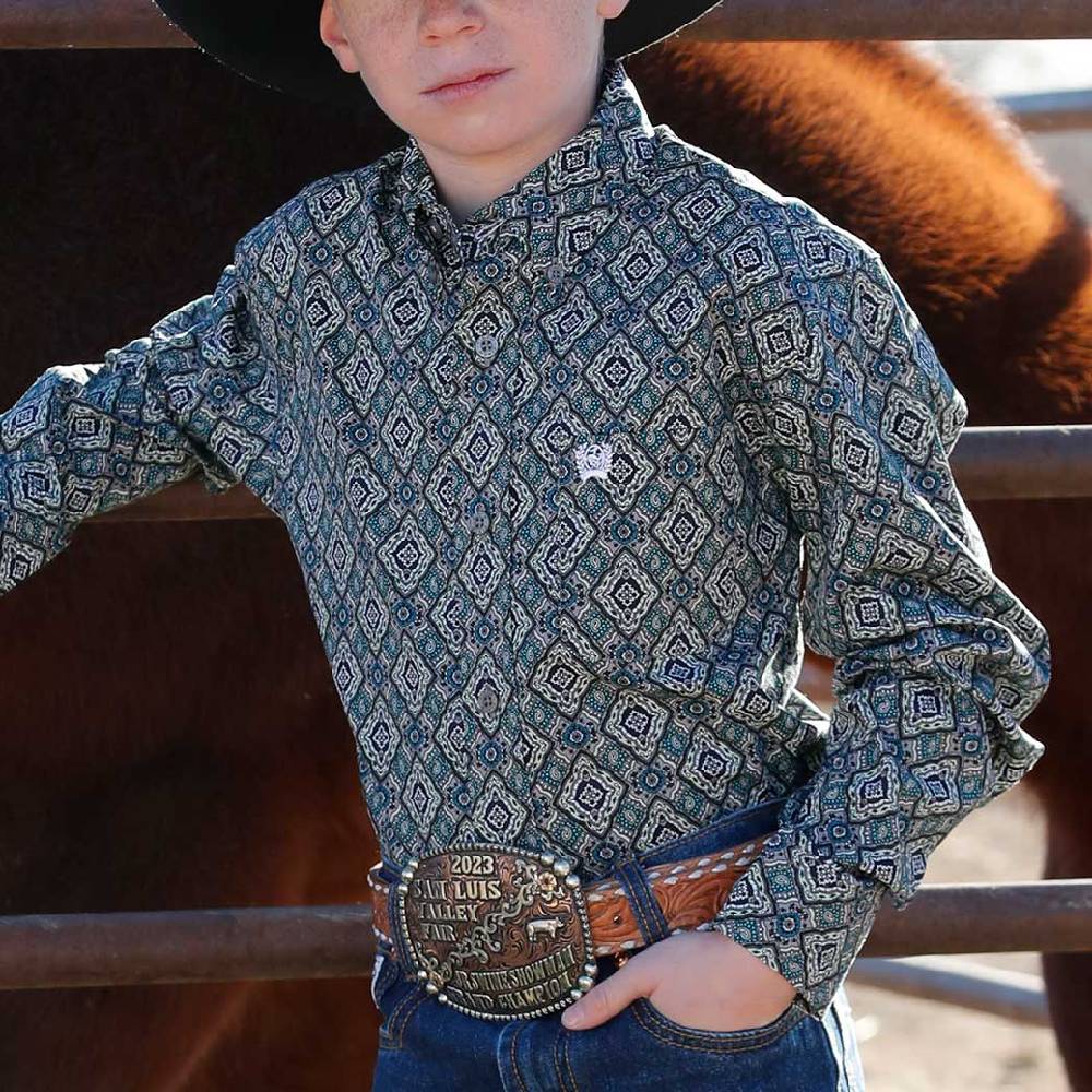 Cinch Boy's Medallion Print Shirt KIDS - Boys - Clothing - Shirts - Long Sleeve Shirts Cinch