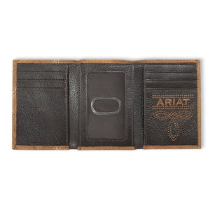 Ariat Cross Stitch Patch Trifold Wallet MEN - Accessories - Wallets & Money Clips M&F Western Products