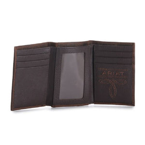 Ariat Distressed Shield Logo Trifold Wallet MEN - Accessories - Wallets & Money Clips M&F Western Products