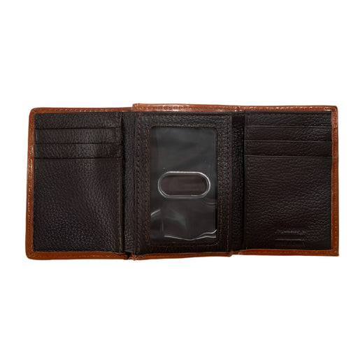 Nocona Calf Hair Longhorn Overlay Trifold Wallet MEN - Accessories - Wallets & Money Clips M&F Western Products
