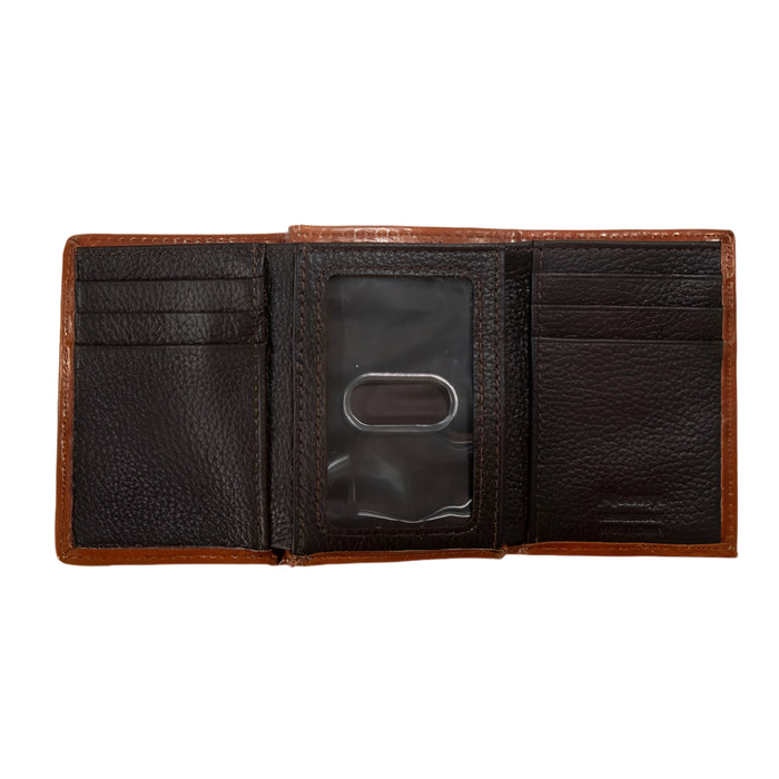 Nocona Calf Hair Longhorn Overlay Trifold Wallet MEN - Accessories - Wallets & Money Clips M&F Western Products