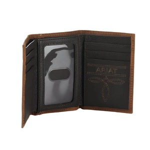 Ariat Vertical Debossed Logo Trifold Wallet MEN - Accessories - Wallets & Money Clips M&F Western Products