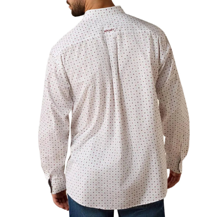 Ariat Men's Waverly Classic Fit White Geo Print Button Down MEN - Clothing - Shirts - Long Sleeve Ariat Clothing