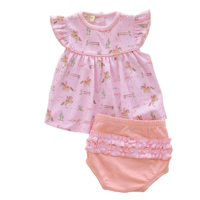 Arlo & Luna Baby Girl's Little Wranglers Dusty Rose Ruffle Set