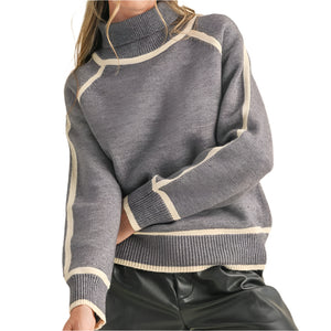 Turtle Neck Sweater - Grey