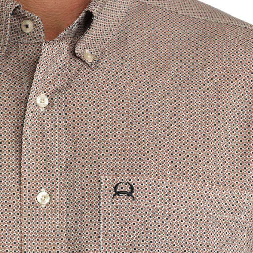 Cinch Men's Arenaflex Geo Brown Button Down Shirt MEN - Clothing - Shirts - Short Sleeve Cinch