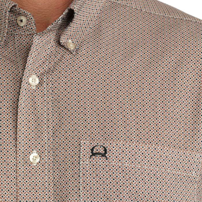 Cinch Men's Arenaflex Geo Brown Button Down Shirt