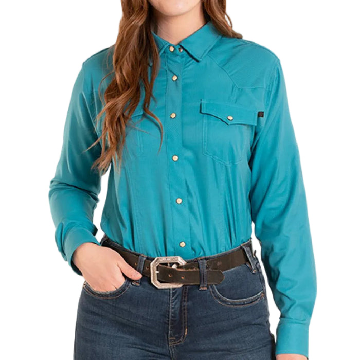 Rock & Roll Denim Women's Peacock Tek Ripstop Pearl Snap Shirt WOMEN - Clothing - Tops - Long Sleeved Panhandle