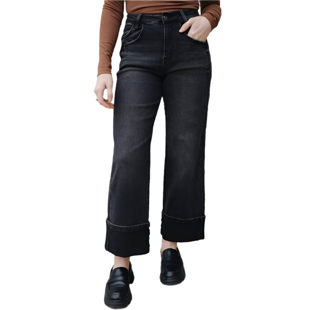 Super High Rise Cuffed Baggy Jeans