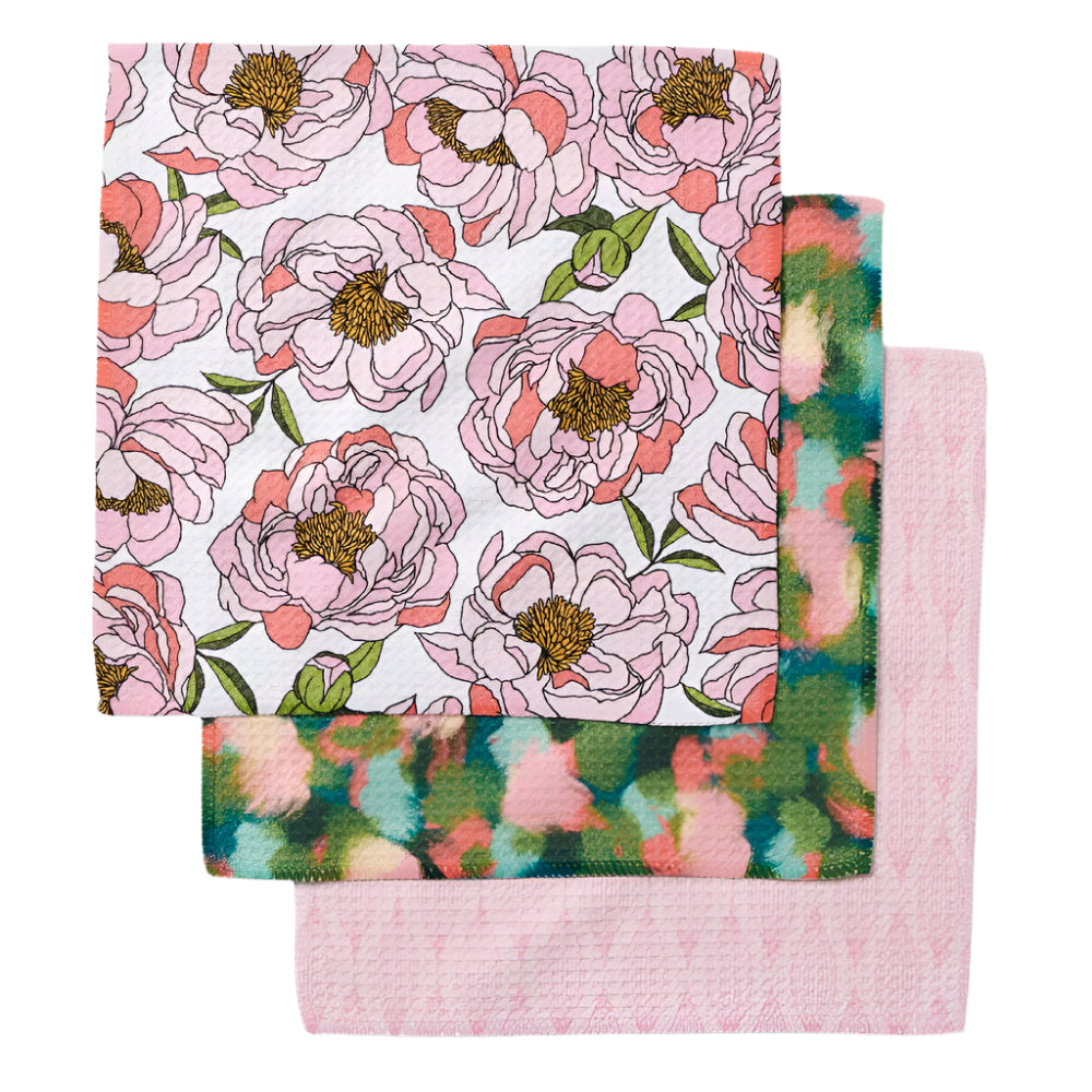 "Peony Paradise" Dishcloth Set HOME & GIFTS - Tabletop + Kitchen - Kitchen Decor Geometry