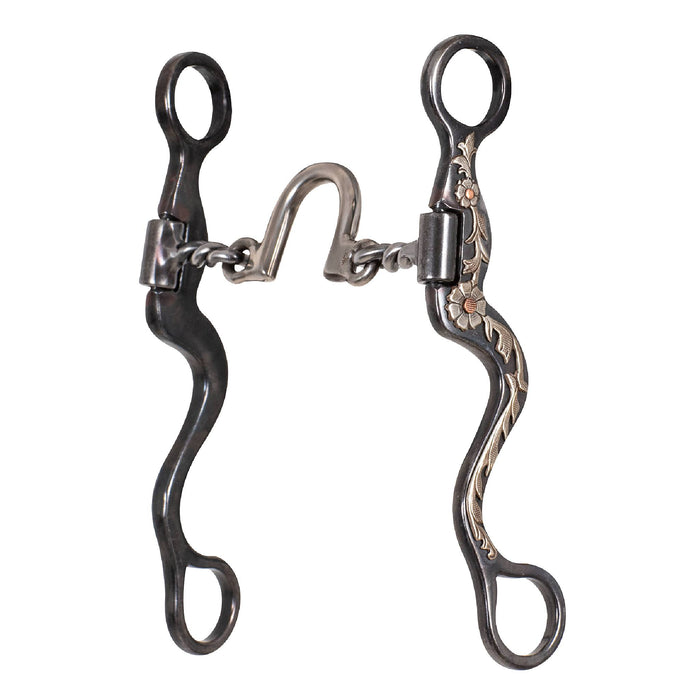 Classic Equine BitLogic 8" Cavalry Cheek Blued Iron Ported Twisted Wire Bit Tack - Bits Classic Equine