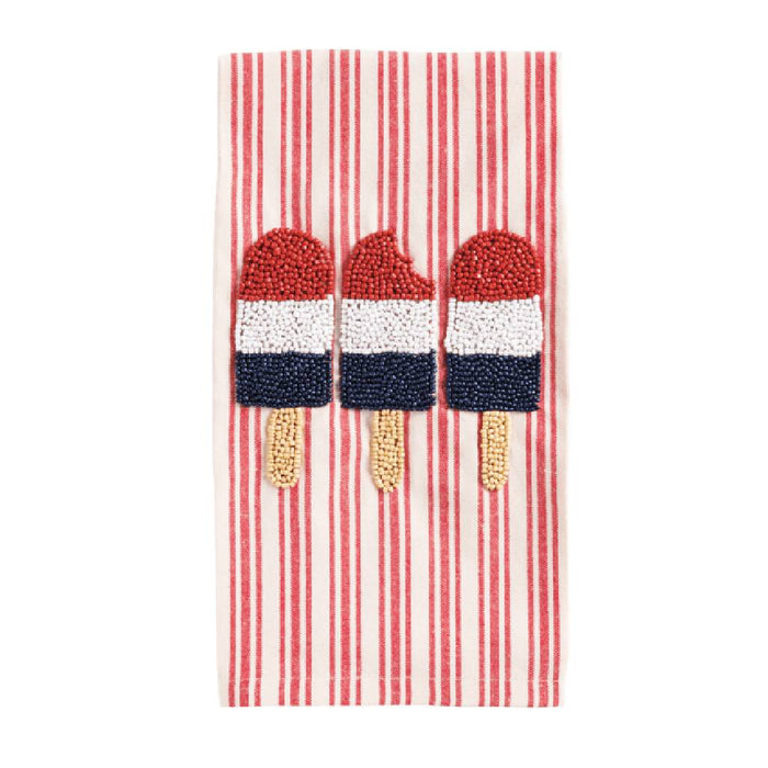 Mud Pie Ice Pop Beaded Americana Towel