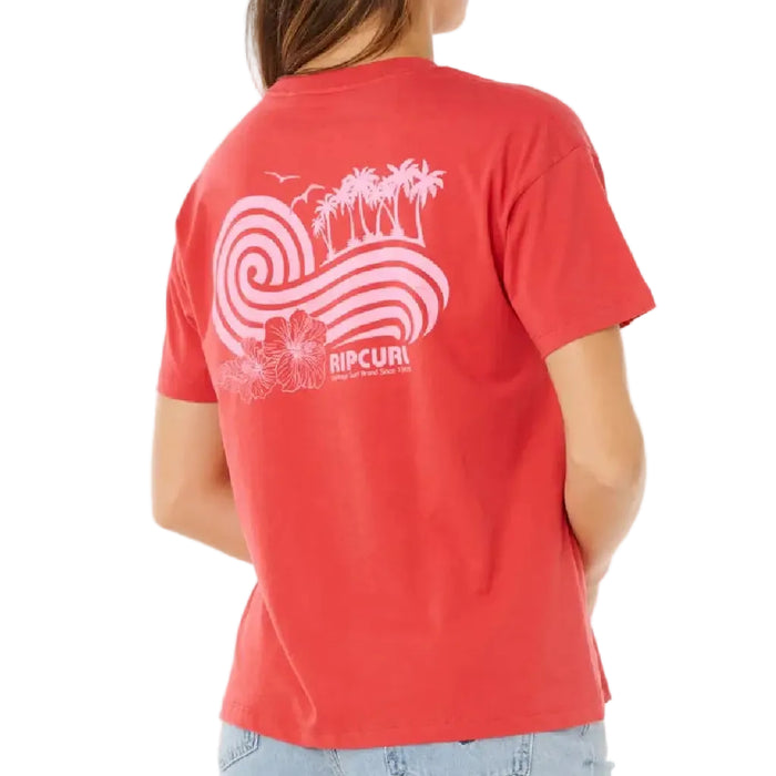 Rip Curl Women's Ocean Break Deep Red Relaxed Tee WOMEN - Clothing - Tops - Short Sleeved Rip Curl