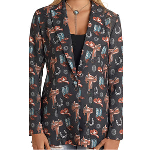 Rock & Roll Denim Women's Western Print Blazer WOMEN - Clothing - Sweaters & Cardigans Panhandle